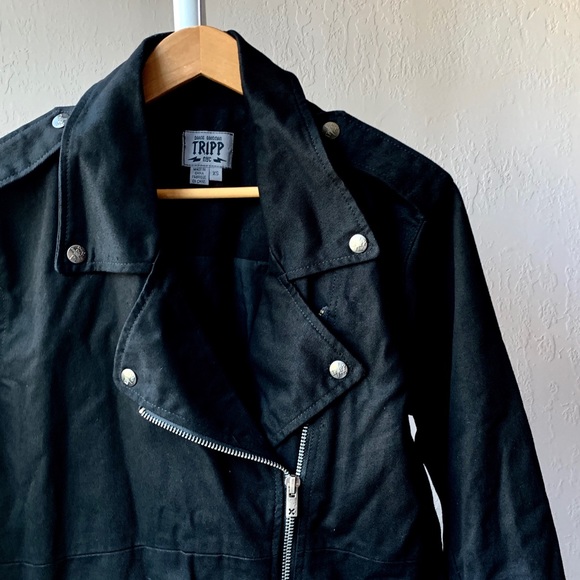 Tripp NYC Oversize Black Moto Jacket XS - Picture 5 of 6